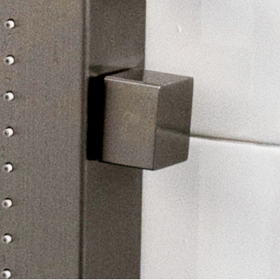 Aquamassage square volume control handle with side icon brushed stainless steel