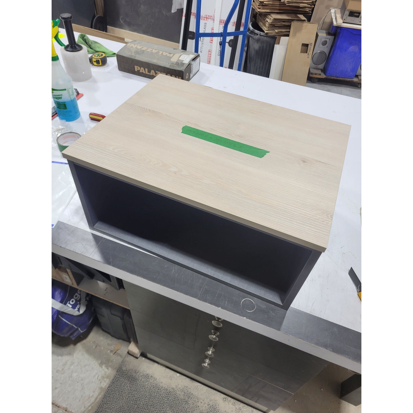 Wall mounted carbon textile niche with natural countertop (Demo niche #T)