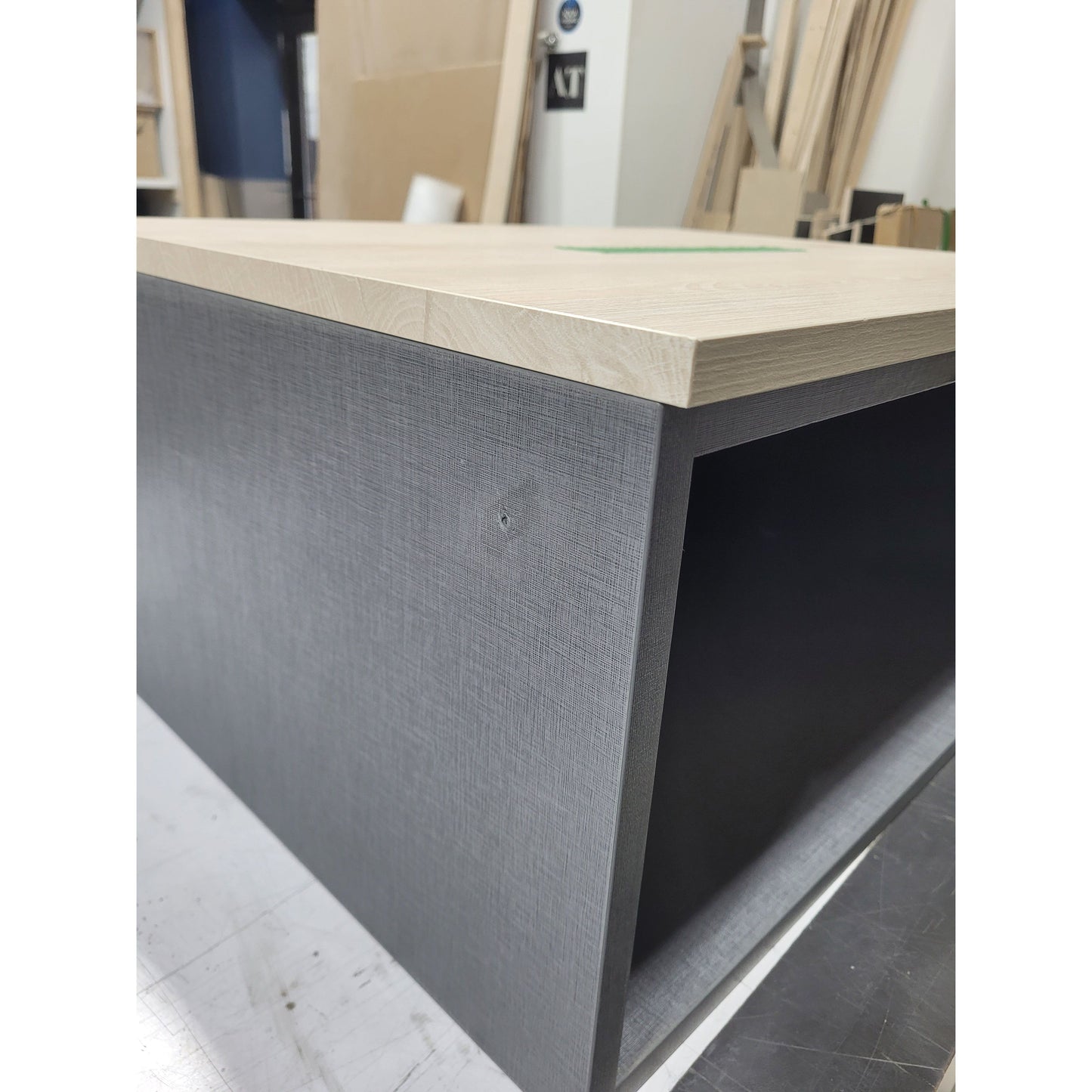 Wall mounted carbon textile niche with natural countertop (Demo niche #T)