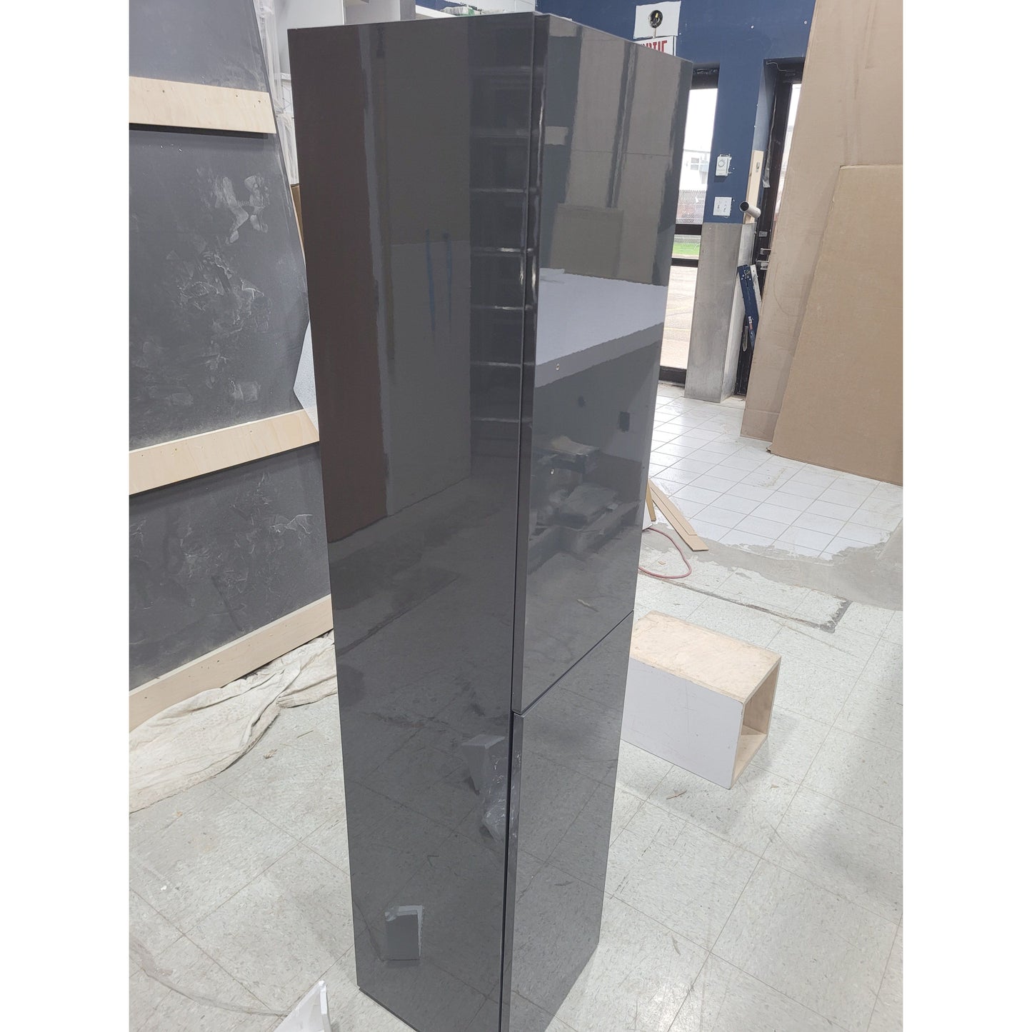 Linen cabinet gloss grey 23228 (Demo linen cabinet # A-B)