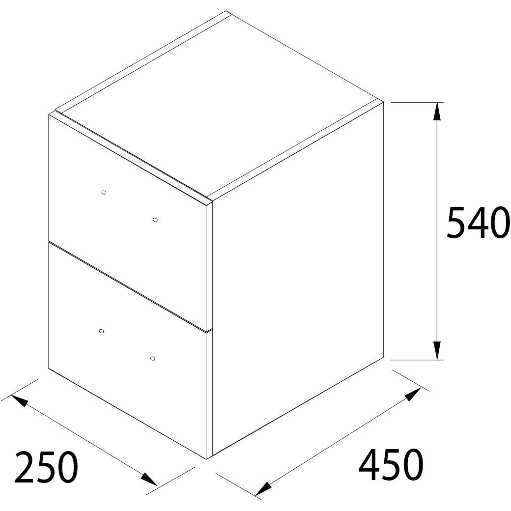 Wall hung storage unit 10 Inches (250) Natural