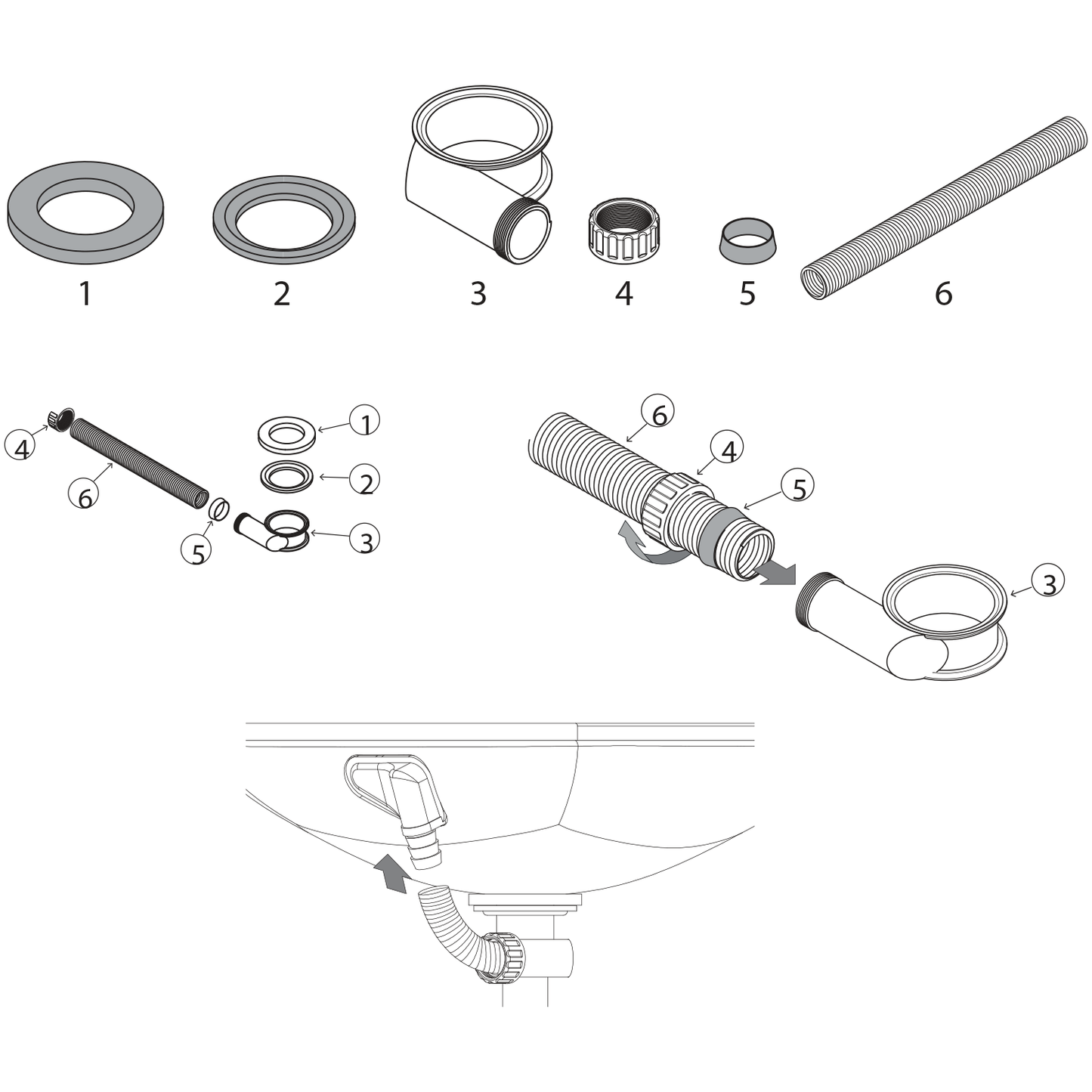 Overflow external assembly kit for Salgar solid surface