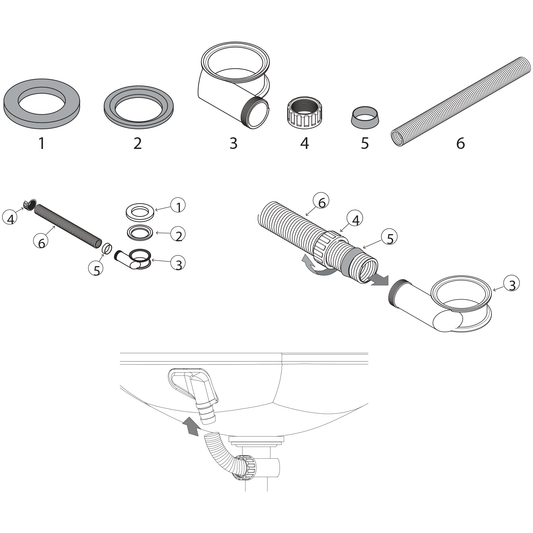 Overflow external assembly kit for Salgar solid surface