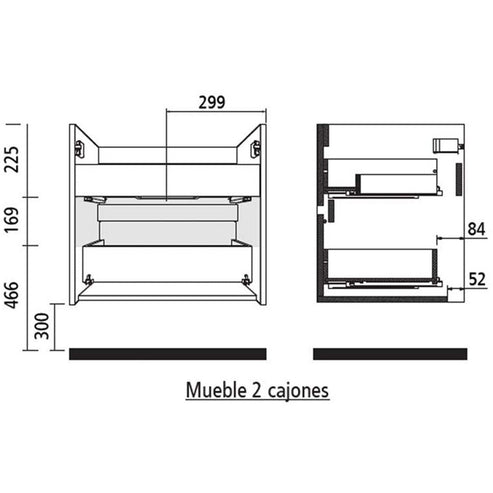Vanity 36" (900) gloss white Noja wall hung (Demo vanity #N)