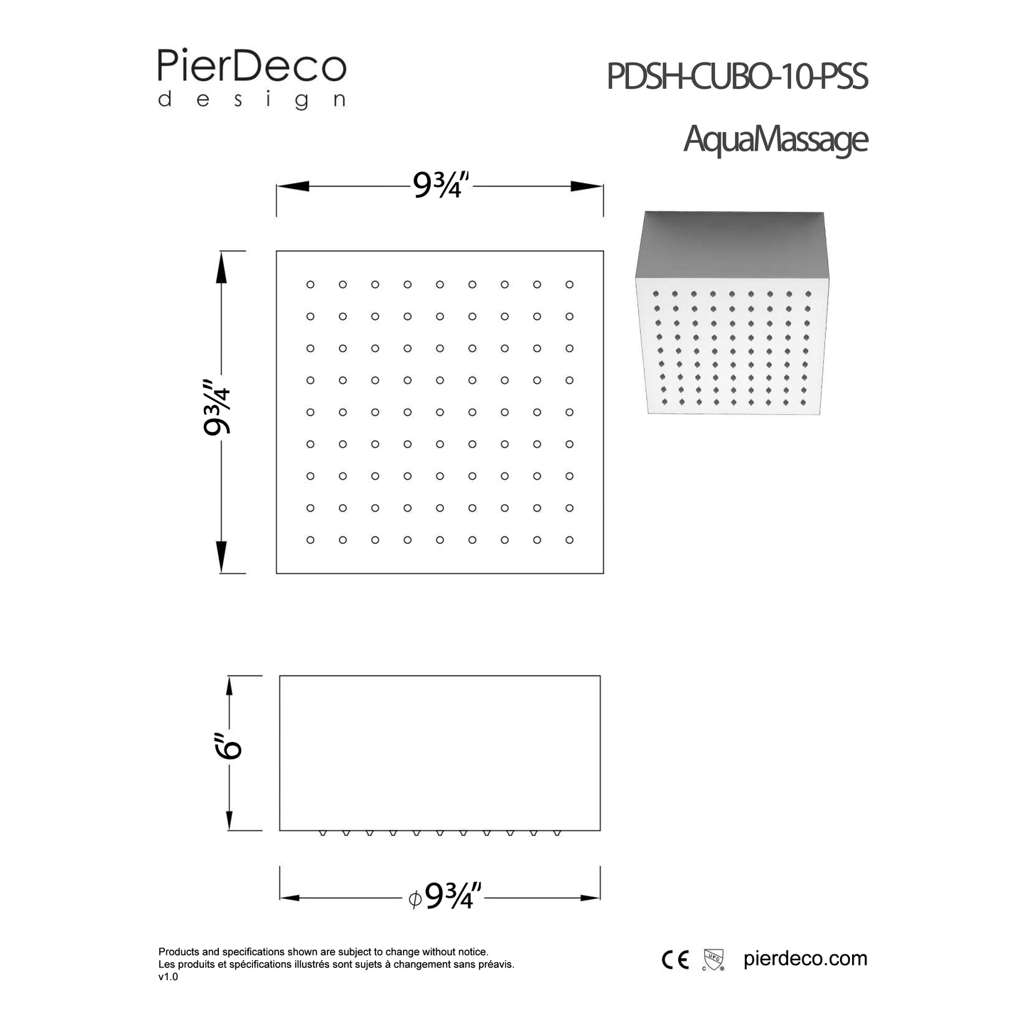 PDSH-CUBO-10-PSS (Demo shower head #40)