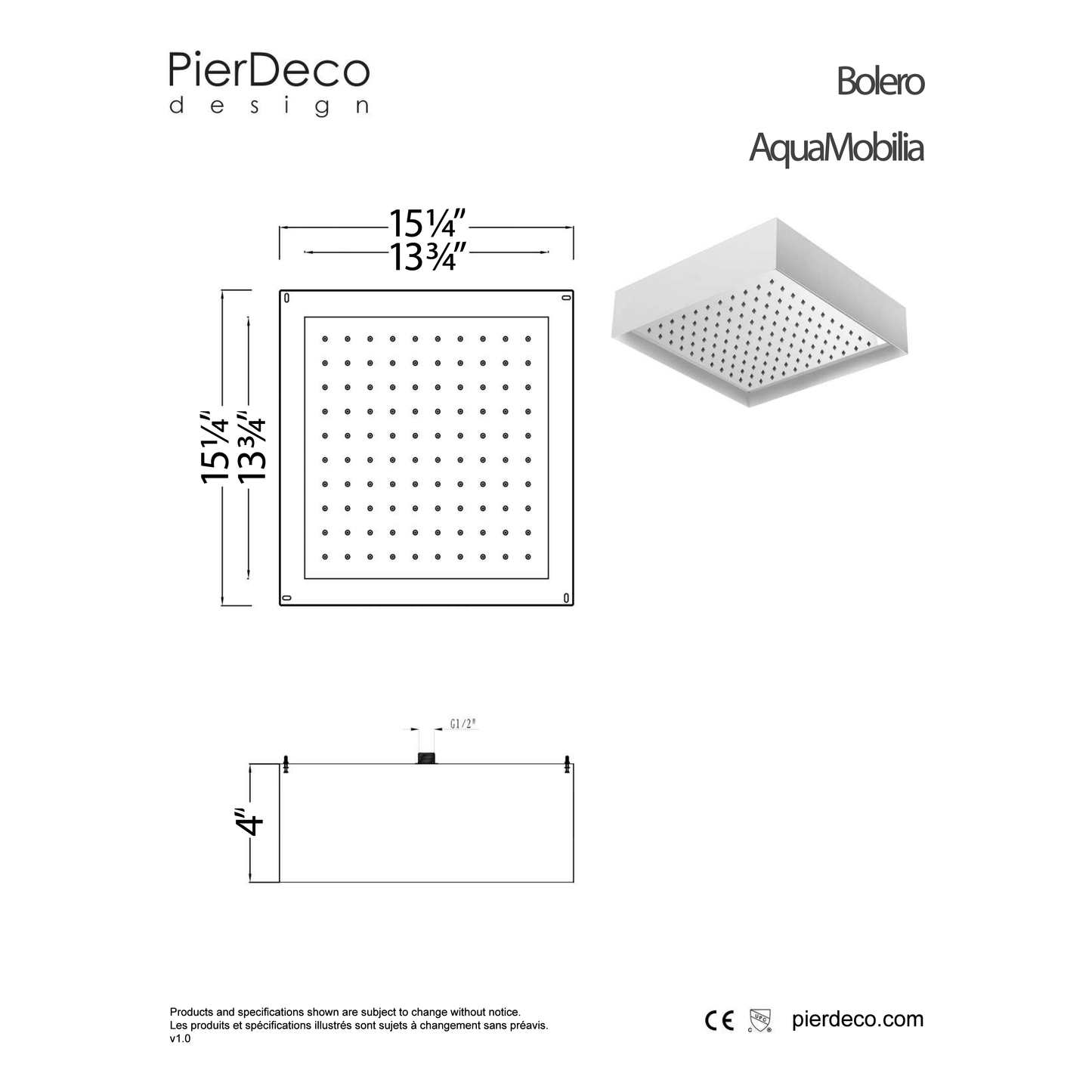 PDSH-CUBO-16-PSS-LED-WH (Pomme de douche de démonstration #42)
