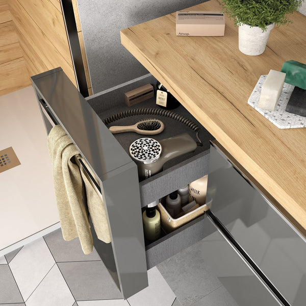 Towel bar / handle for 250mm wall hung coqueta storage Chrome OPT26913