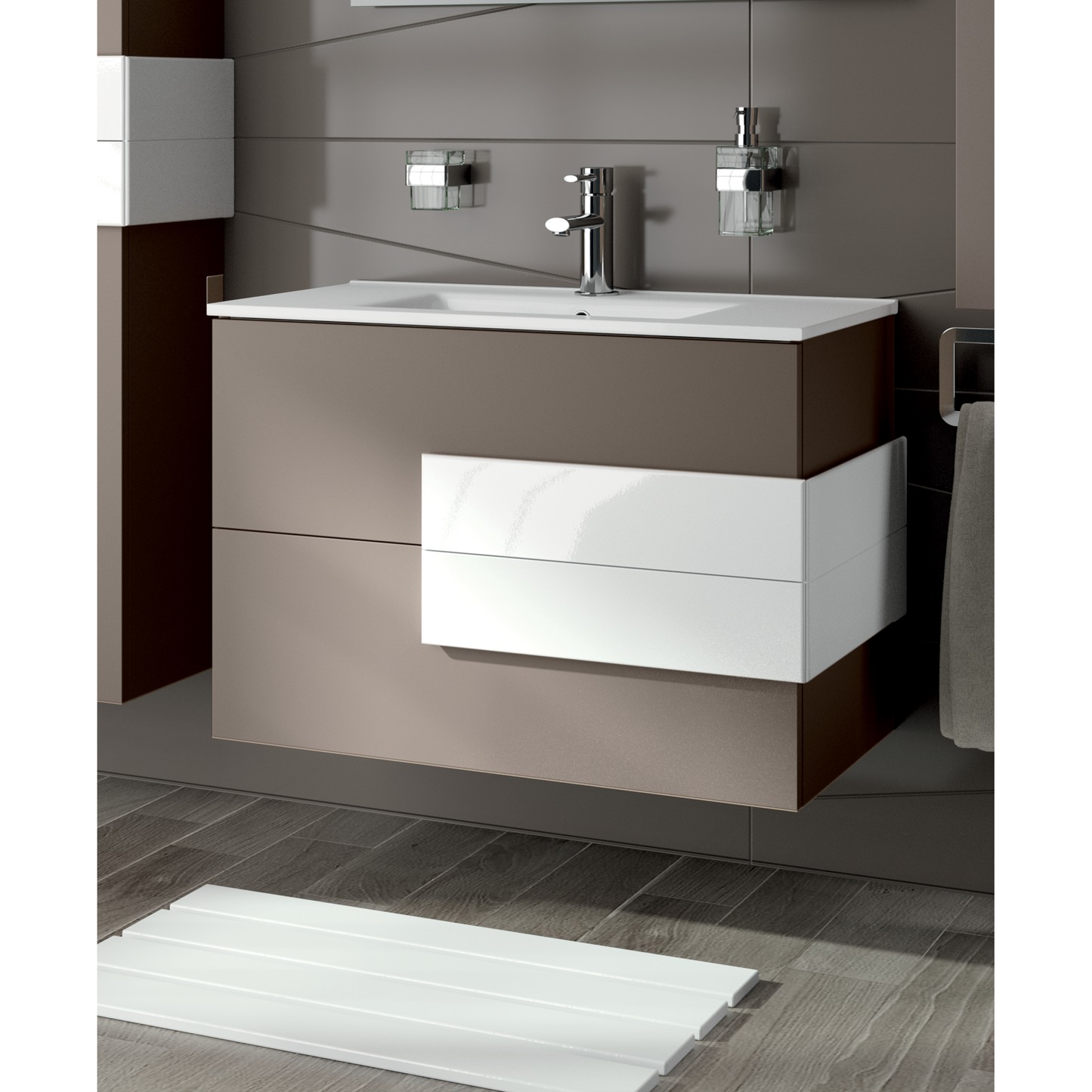 Vanity Cronos 2 drawers Matte moka