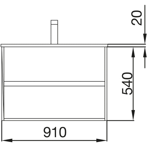 Vanity 36" (900) gloss white Noja wall hung (Demo vanity #N)