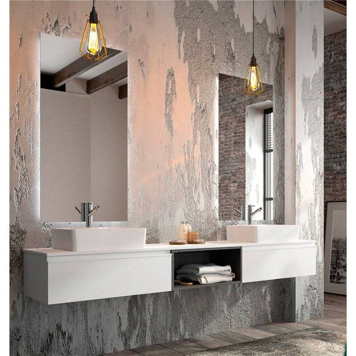Wall mounted carbon textile niche with natural countertop (Demo niche #T)
