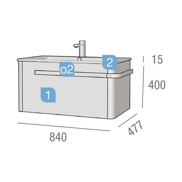 Vanity 32" (800) Aradia wall hung rust linen (Demo vanity #W)