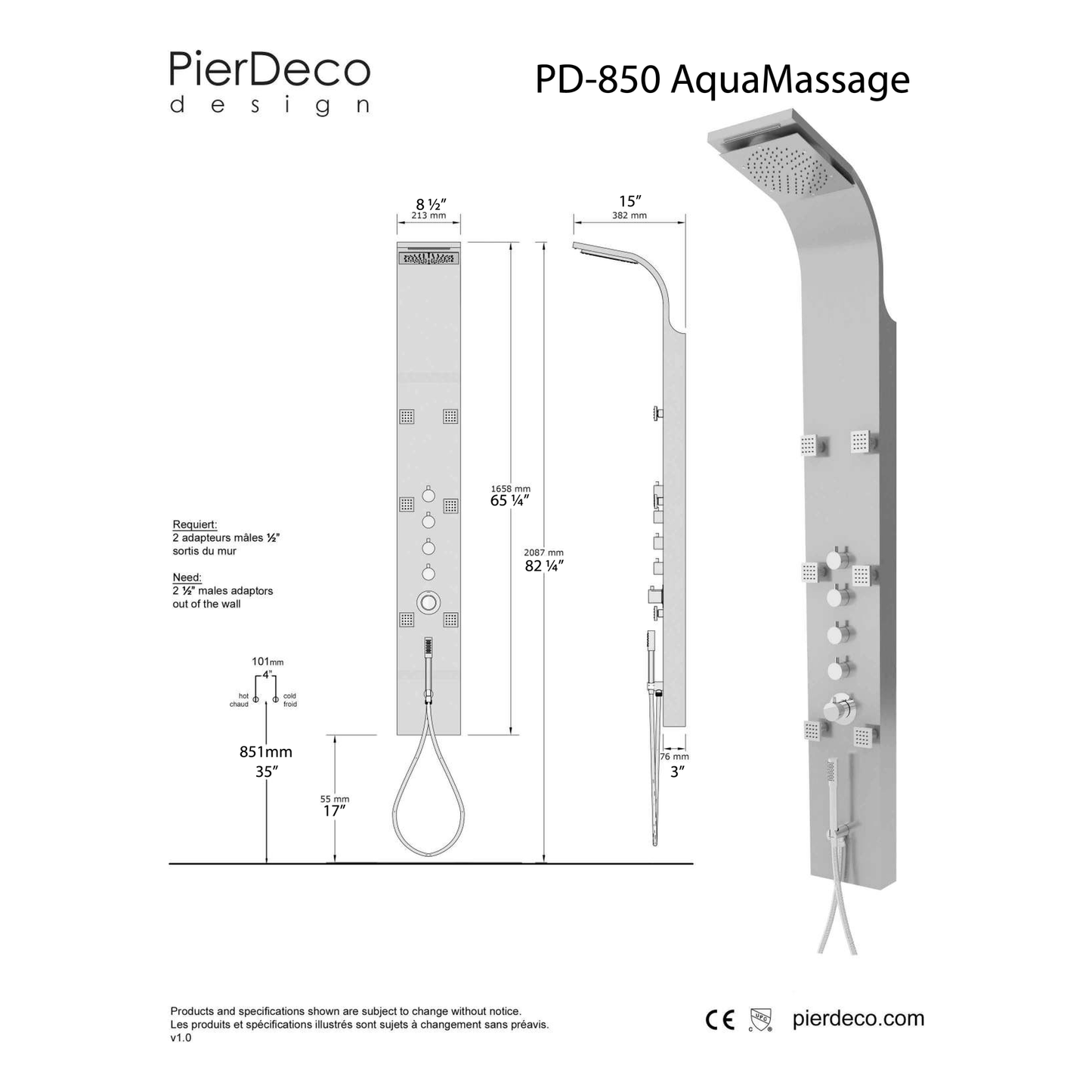 PD-850-S/SS (Demo shower column #89)
