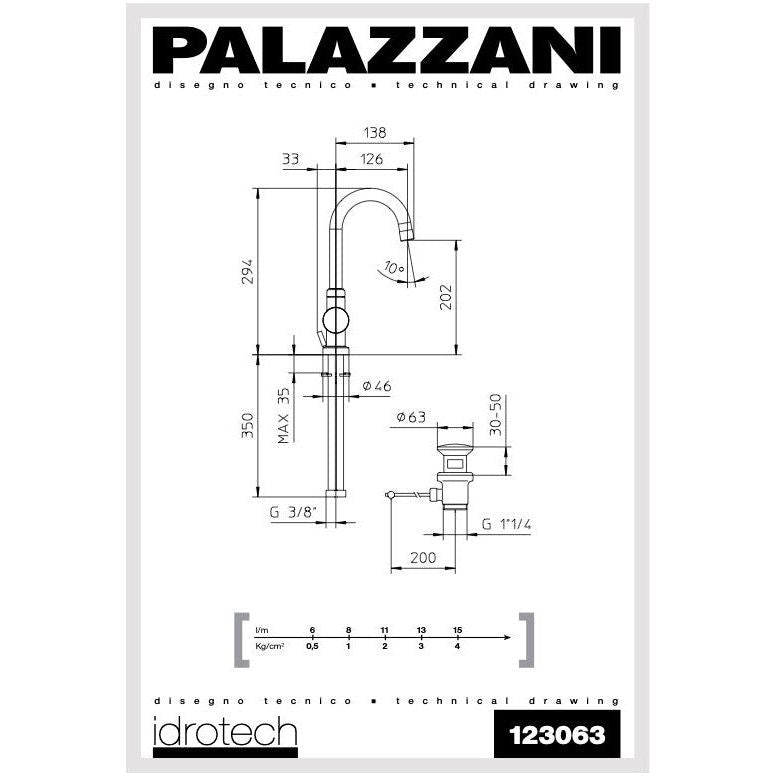 Bar or lavabo, single lever  faucet 123063-10 Palazzani