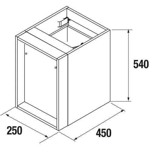 Wall hung storage unit 10 Inches (250) Bay pine