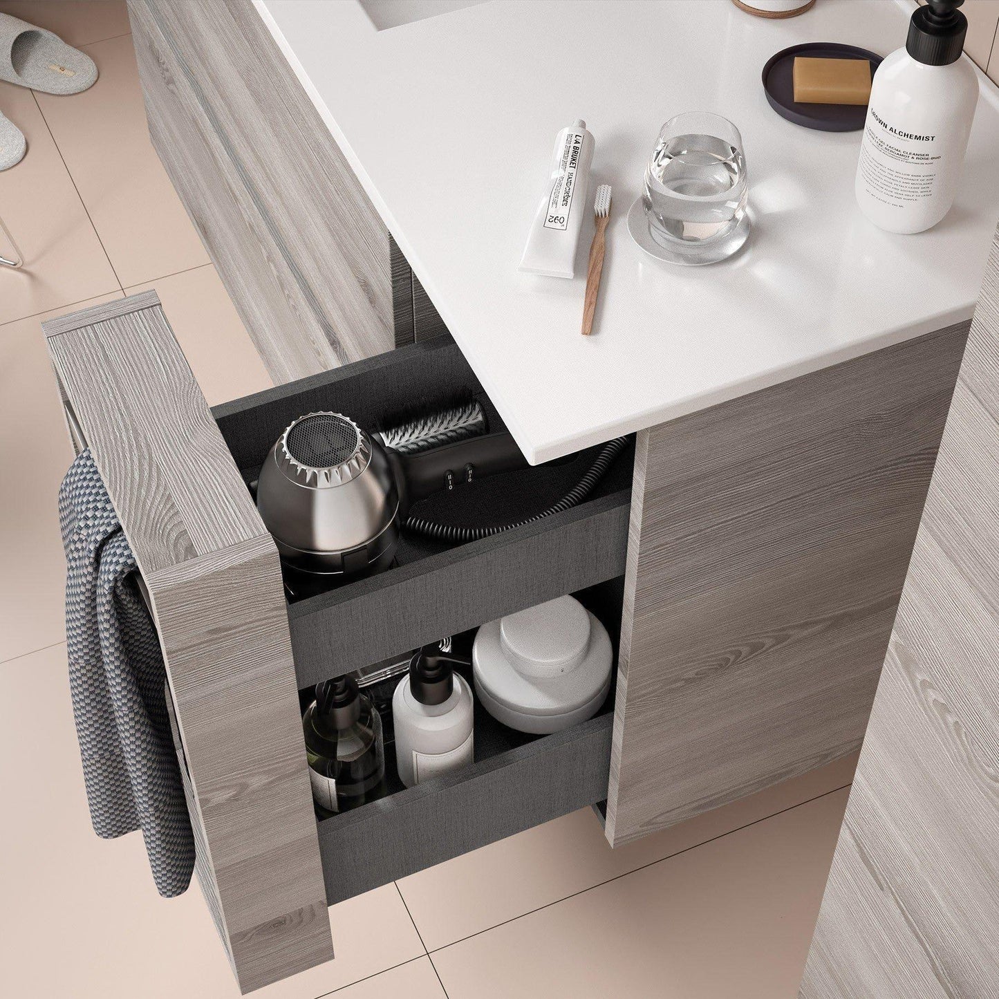 Wall hung storage unit 10 Inches (250) Gloss grey