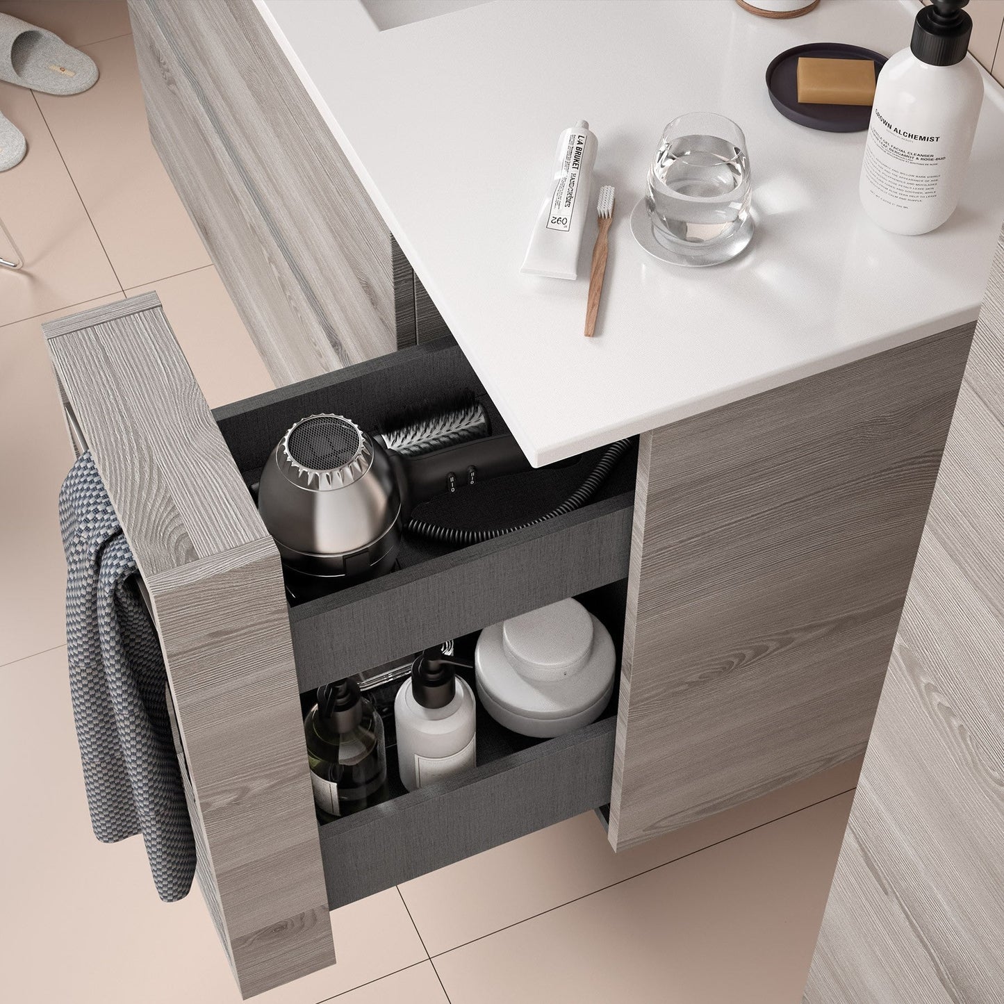 Wall hung storage unit 10 Inches (250) Taupe