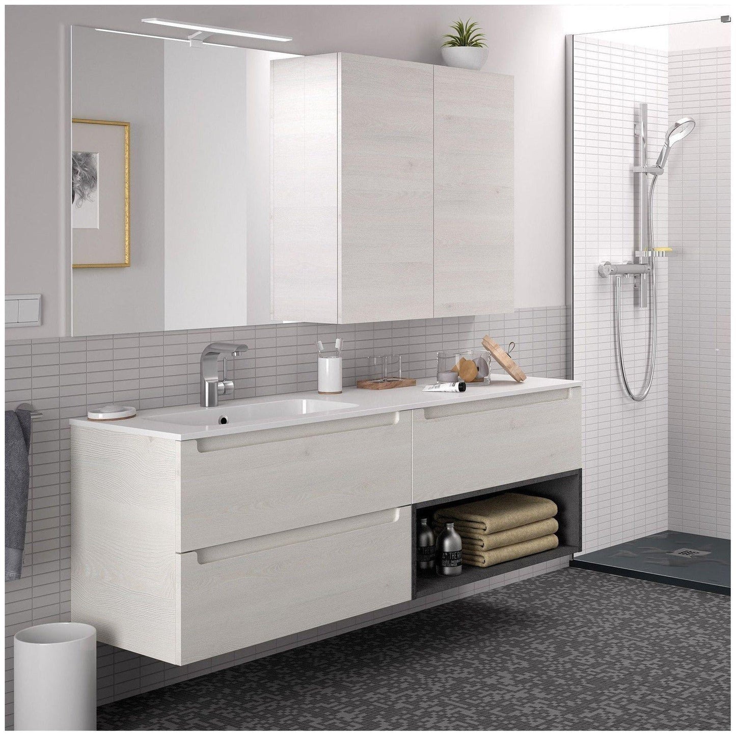 Storage unit 32 inches (800) Monterrey 1 drawer Sbiancato