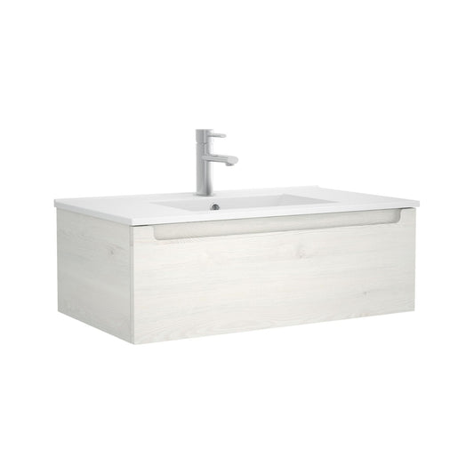Vanity only, Monterrey 32 Inches (800) 1 drawer Sbiancato (white wood grain)