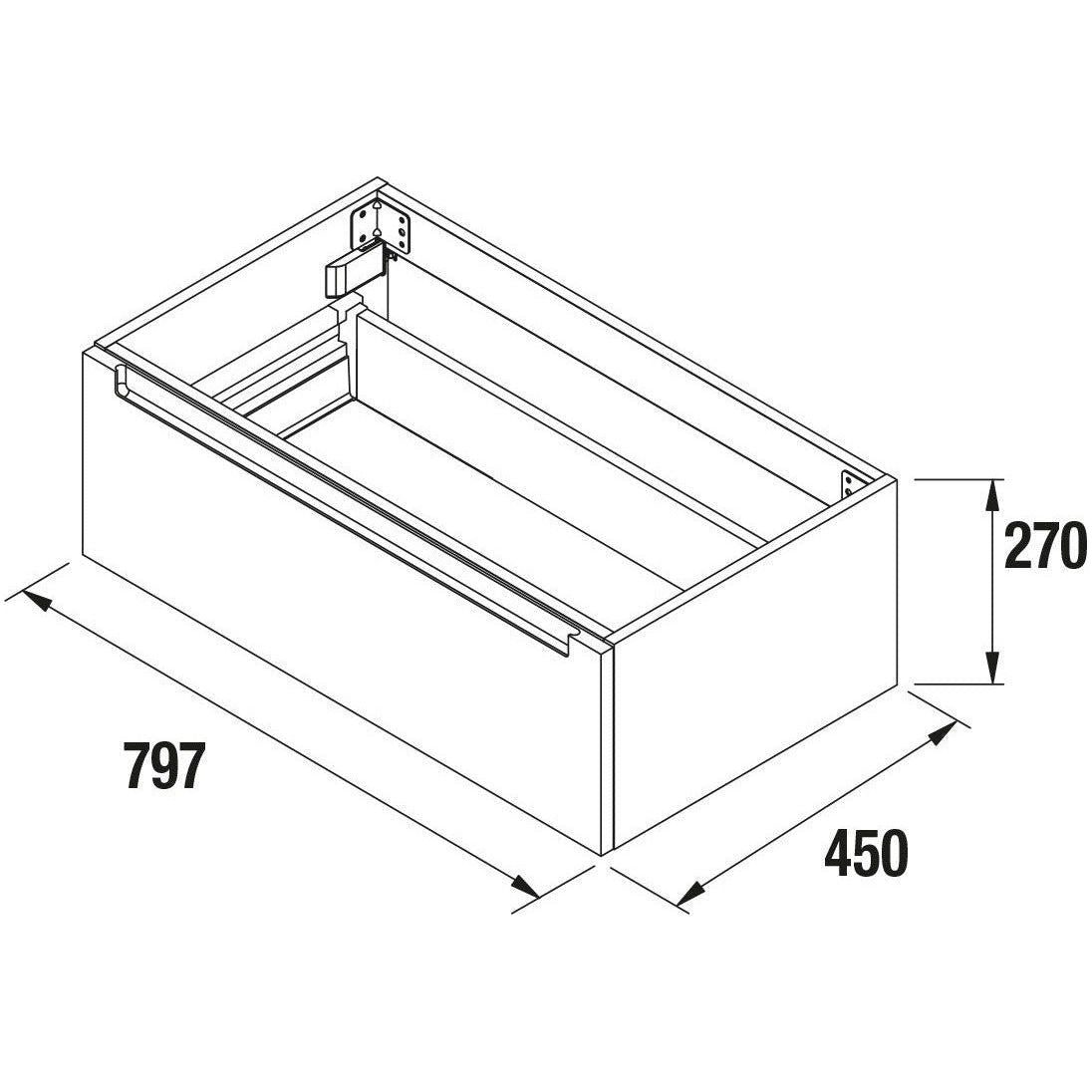 Storage unit 32 inches (800) Monterrey 1 drawer Sbiancato
