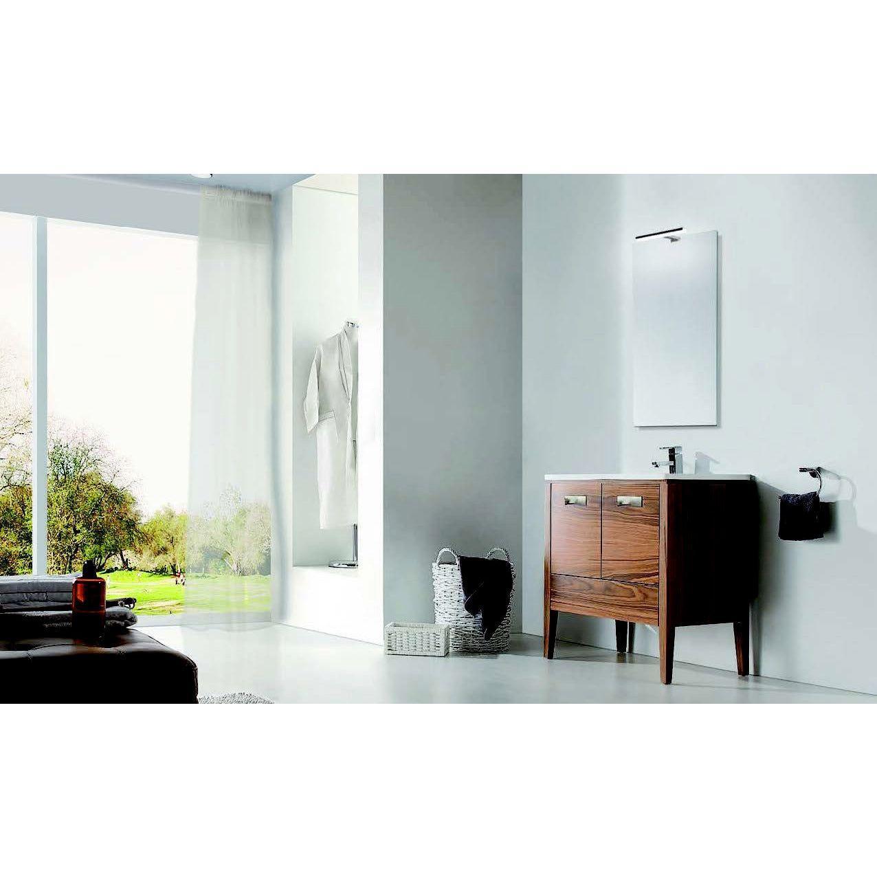 Milano 48 inches vanity walnut veneer + countertop