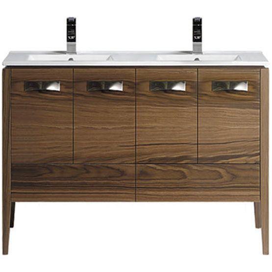 Milano 48 inches vanity walnut veneer + countertop