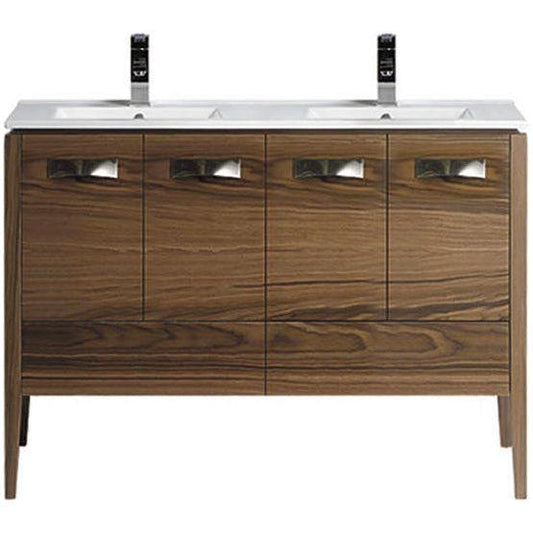 Milano 48 inches vanity walnut veneer + countertop