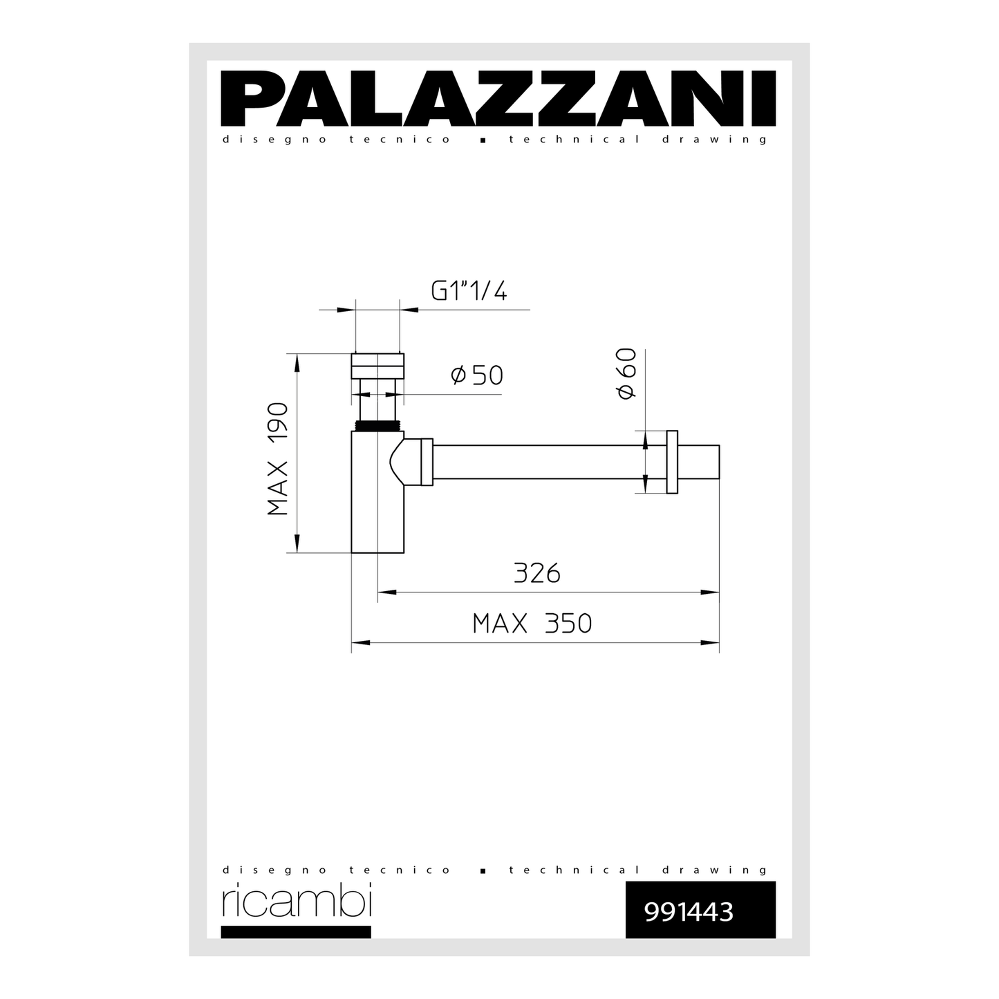 Siphon 1 1/4" Palazzani 991443