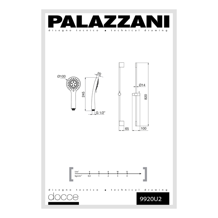 Kit rail coulissant Palazzani 14 mm