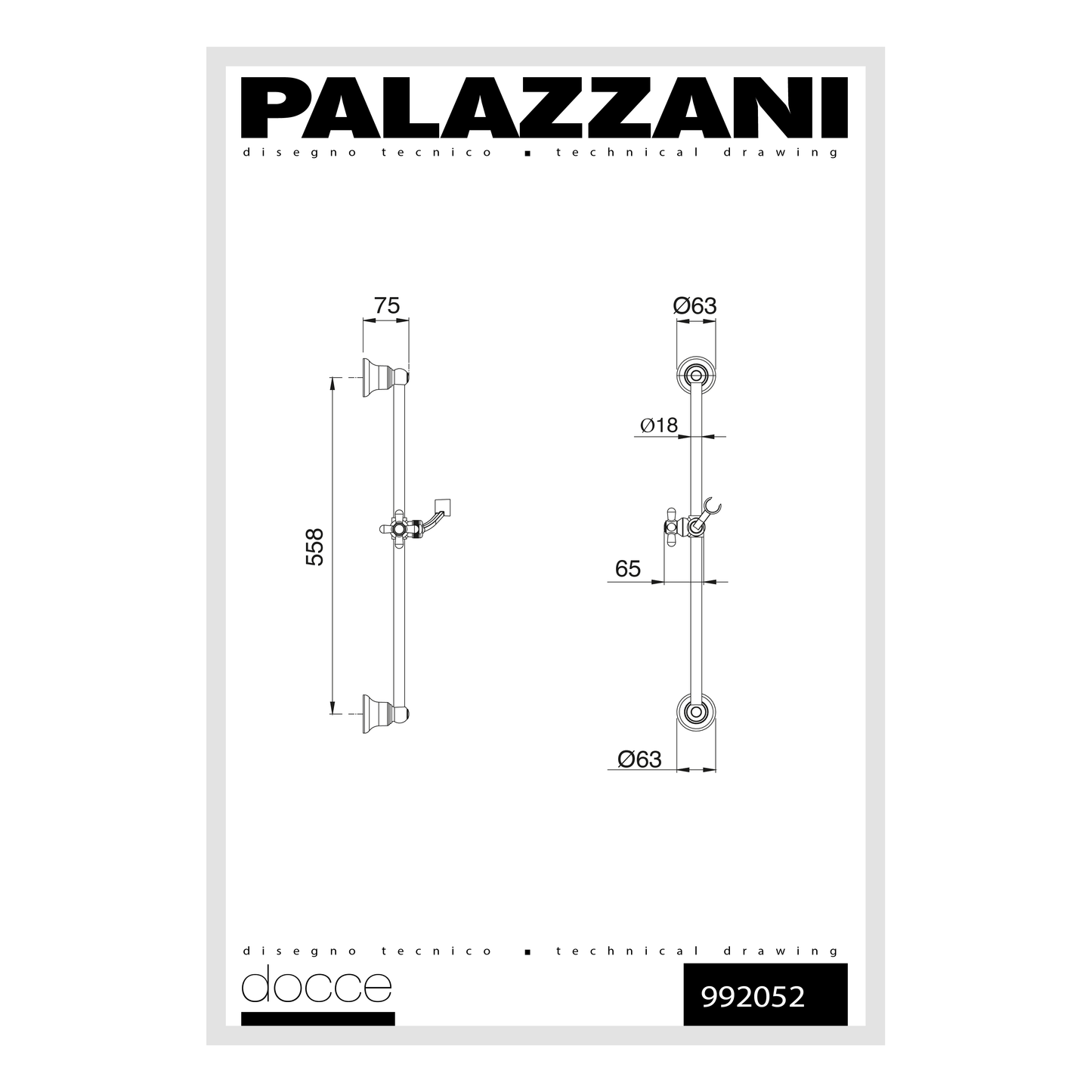 Sliding hook for Palazzani sliding rail Adams