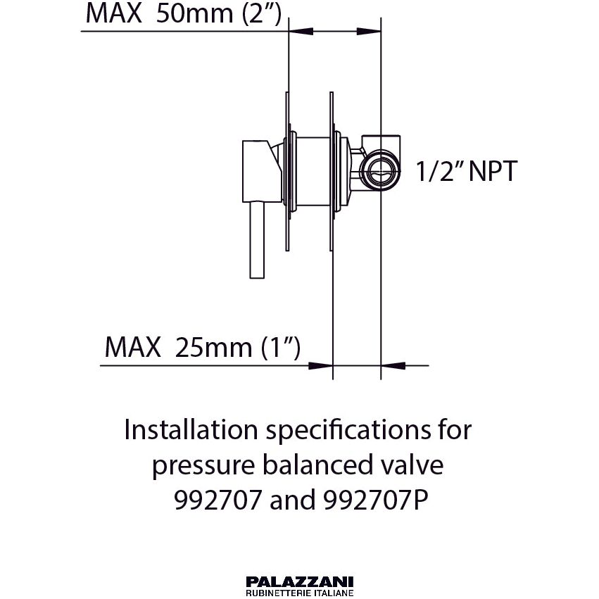 Shower valve DIGIT pressure balanced 1 function 992707 + 102011 *LQ*