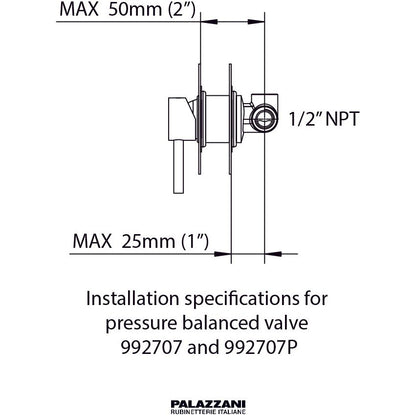 Shower valve DIGIT pressure balanced 1 function 992707 + 102011 *LQ*