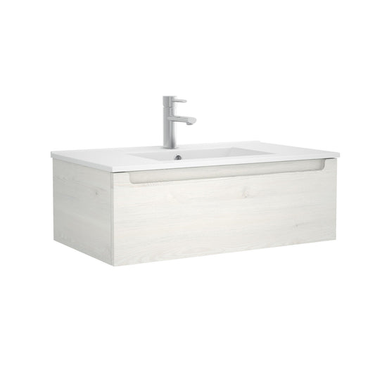 Vanity Monterrey 24 Inches (600) 1 drawer Sbiancato (white wood grain)