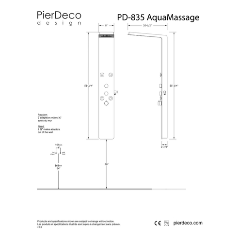 PD-835-S/WHPSS (Demo shower column #73)