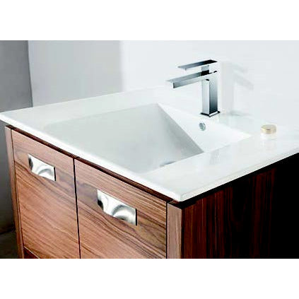 Meuble-lavabo Milano 48 pouces en placage de noyer + comptoir