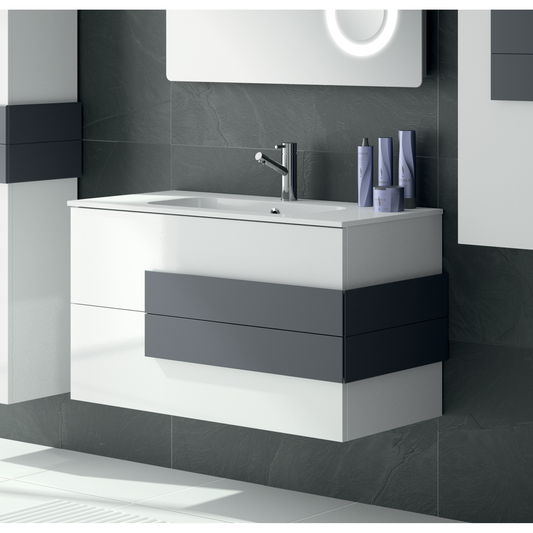 Vanity Cronos 2 drawers Gloss white