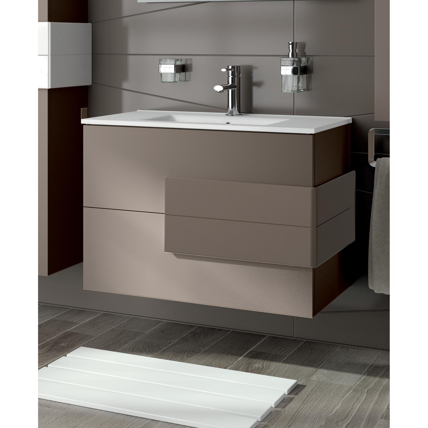 Vanity Cronos 2 drawers Matte moka