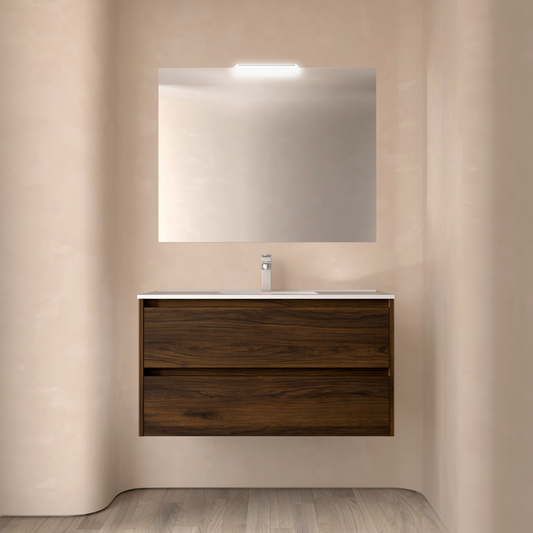 Vanity Noja 32 inches 2 drawers Brown Acacia