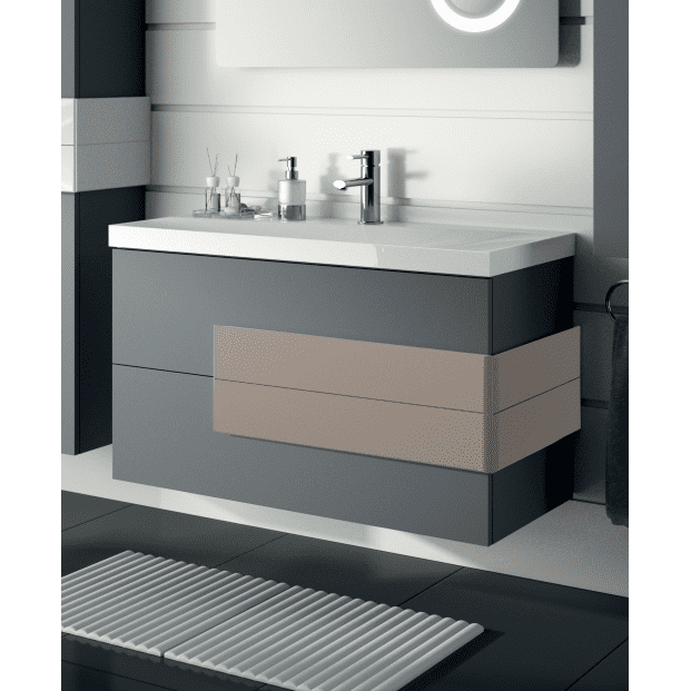 Meuble seul Cronos 1000mm 2 tiroirs Gris mat 21953