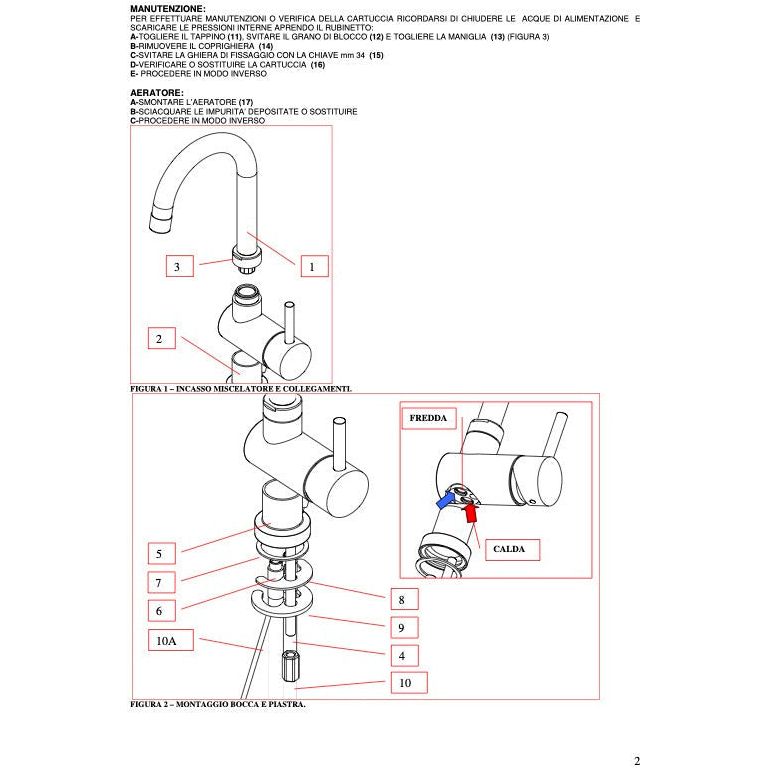 Bar ou lavabo, mitigeur monocommande 123063-10 Palazzani